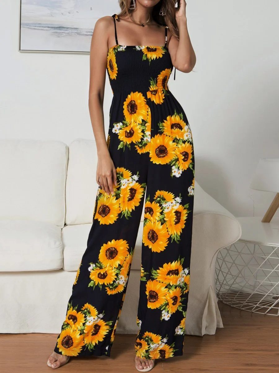 Helikul Printed Lace-up Jumpsuit