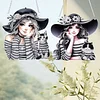 2Pcs Girl 2D Flat DIY Hanging Diamond Art Ornament Window Pendant (Stripes)