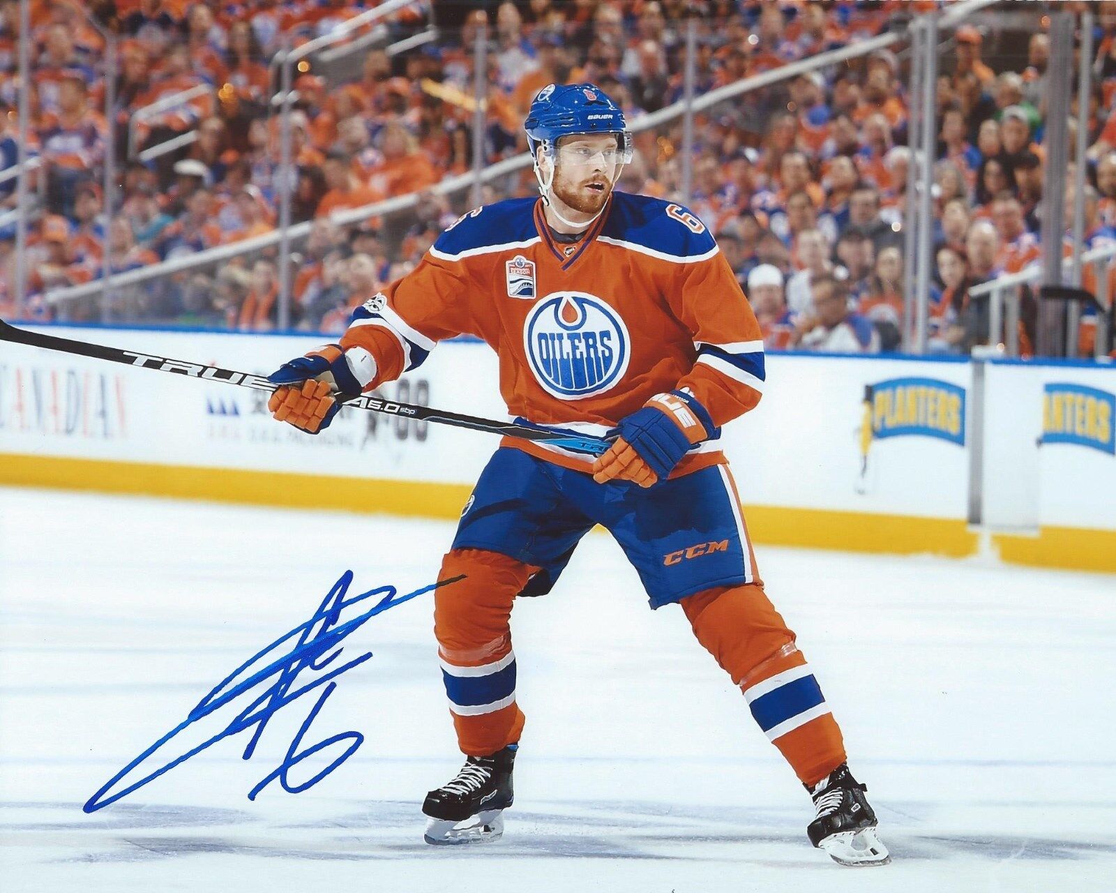 Adam Larsson Signed 8x10 Photo Poster painting Edmonton Oilers Autographed COA D