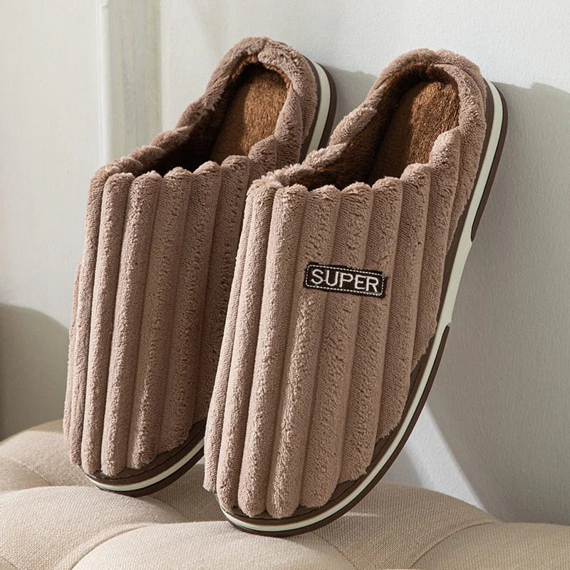 Size 47 48 49 50 Large Size Men's Cotton Slippers for Autumn Winter Extra Large Plus Size Home Warm Thick-soled Indoor Slippers