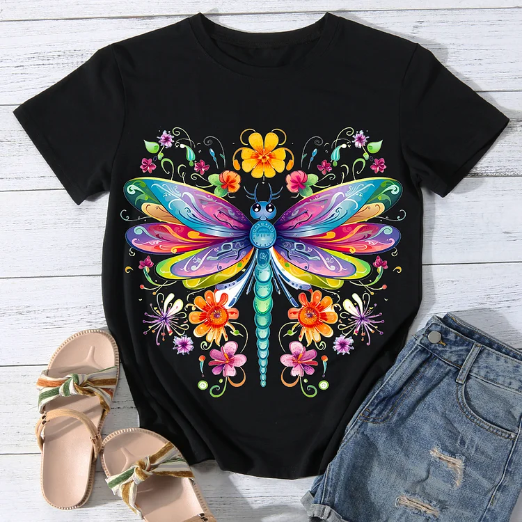 Heroic Dragonfly Women Round Neck T-shirt - BSTCA0061