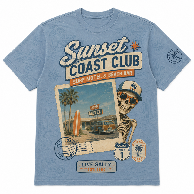 Surf Sunset Coast Club Cotton T-Shirt
