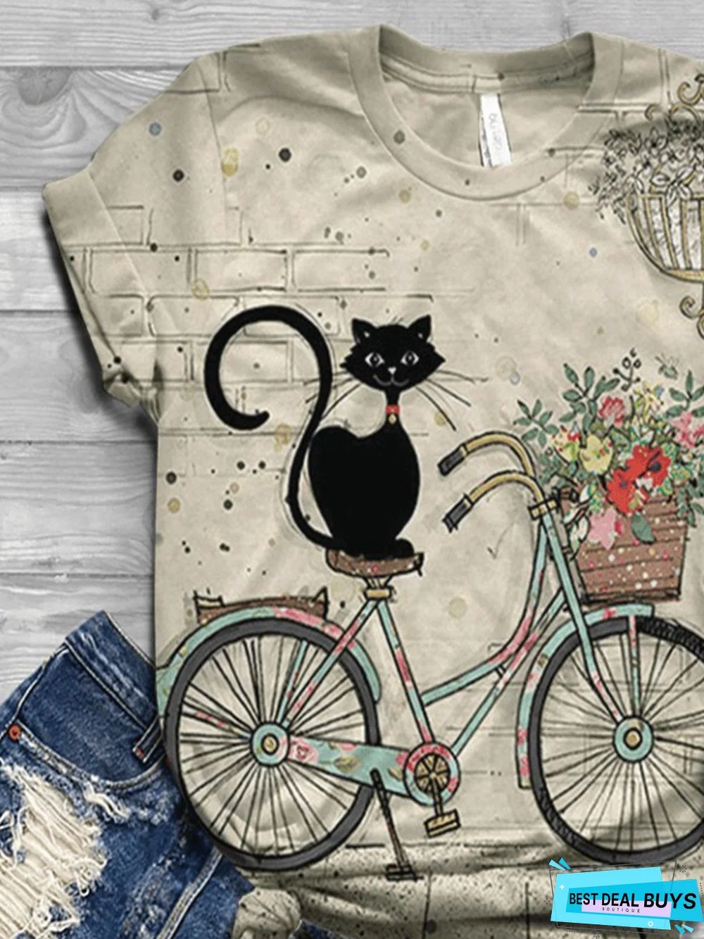 Casual Cotton-Blend Short Sleeve T-shirt