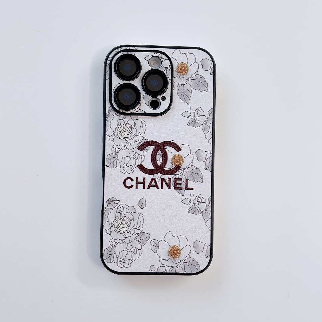 Exclusive Design Chanel Camellia Leather Apple iPhone Case