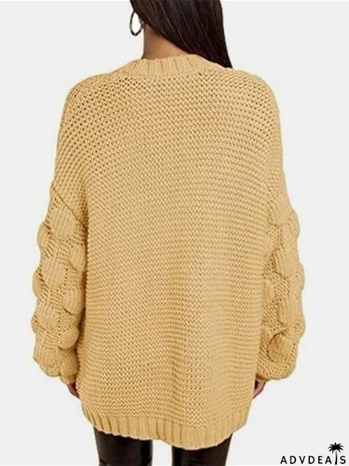 Open Front Long Sleeve Cardigan