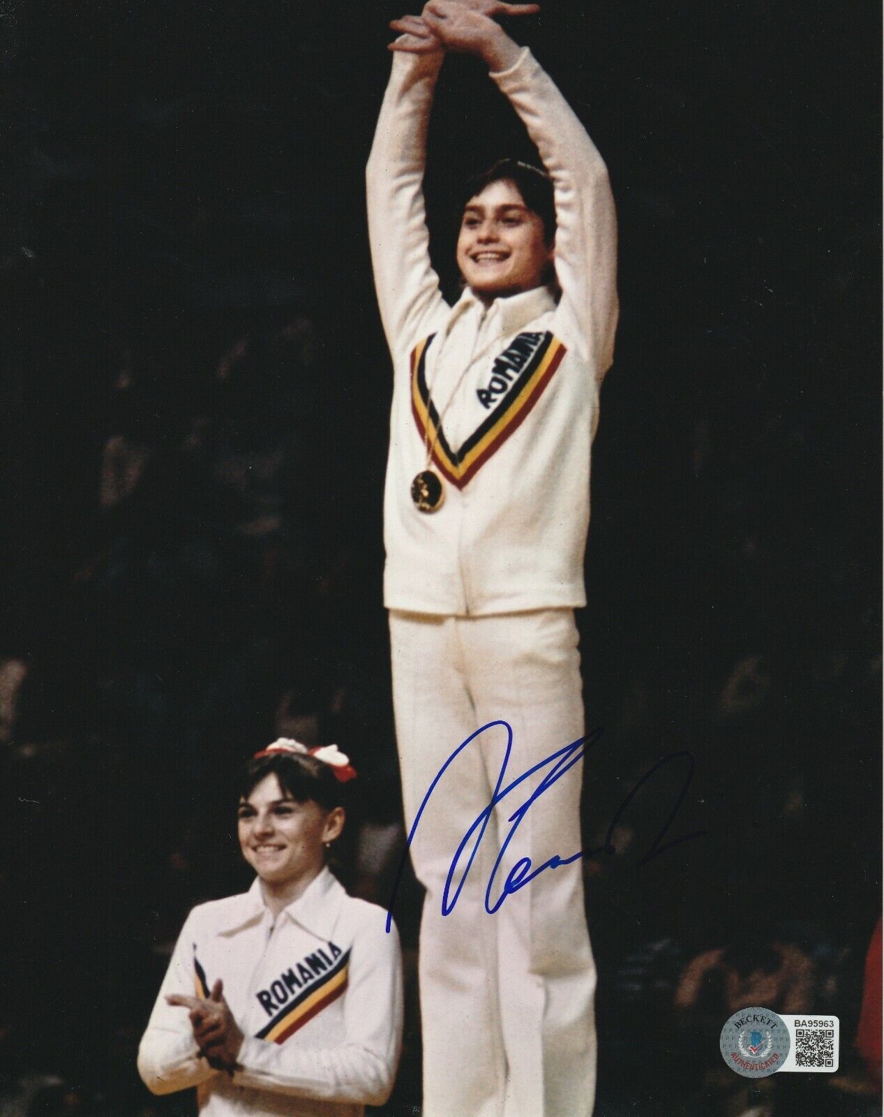 NADIA COMANECI Signed OLYMPICS 8x10 Photo Poster painting w/ Beckett COA