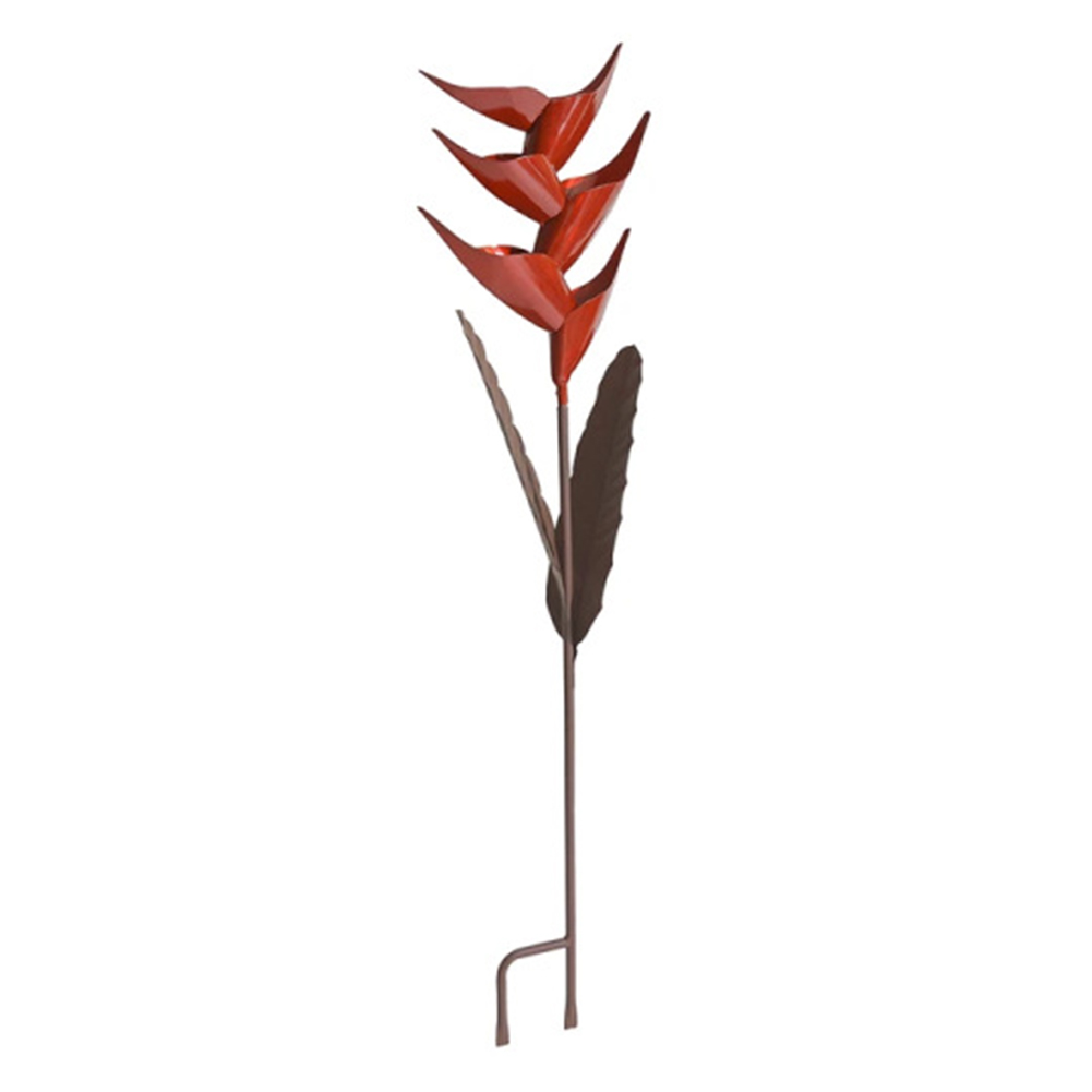 

Metal Cone Flower Standing Bird Feeder Water Food Feeders Outdoor Decor Red, 501 Original