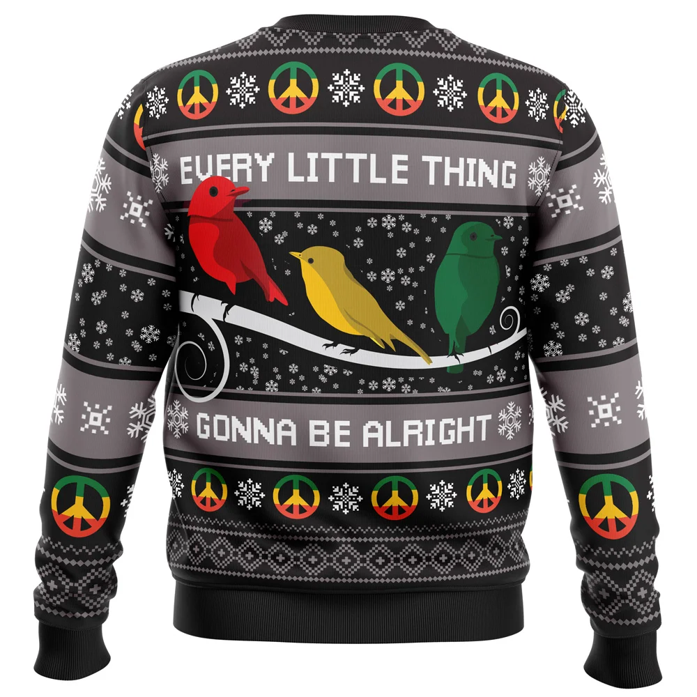 Three Little Birds Bob Marley Ugly Christmas Sweatshirt