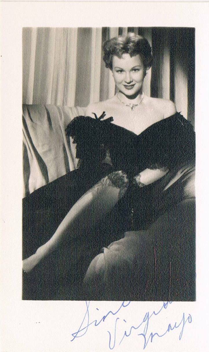 Virginia Mayo 1920-2005 autograph signed Vintage Photo Poster painting 2.5x4