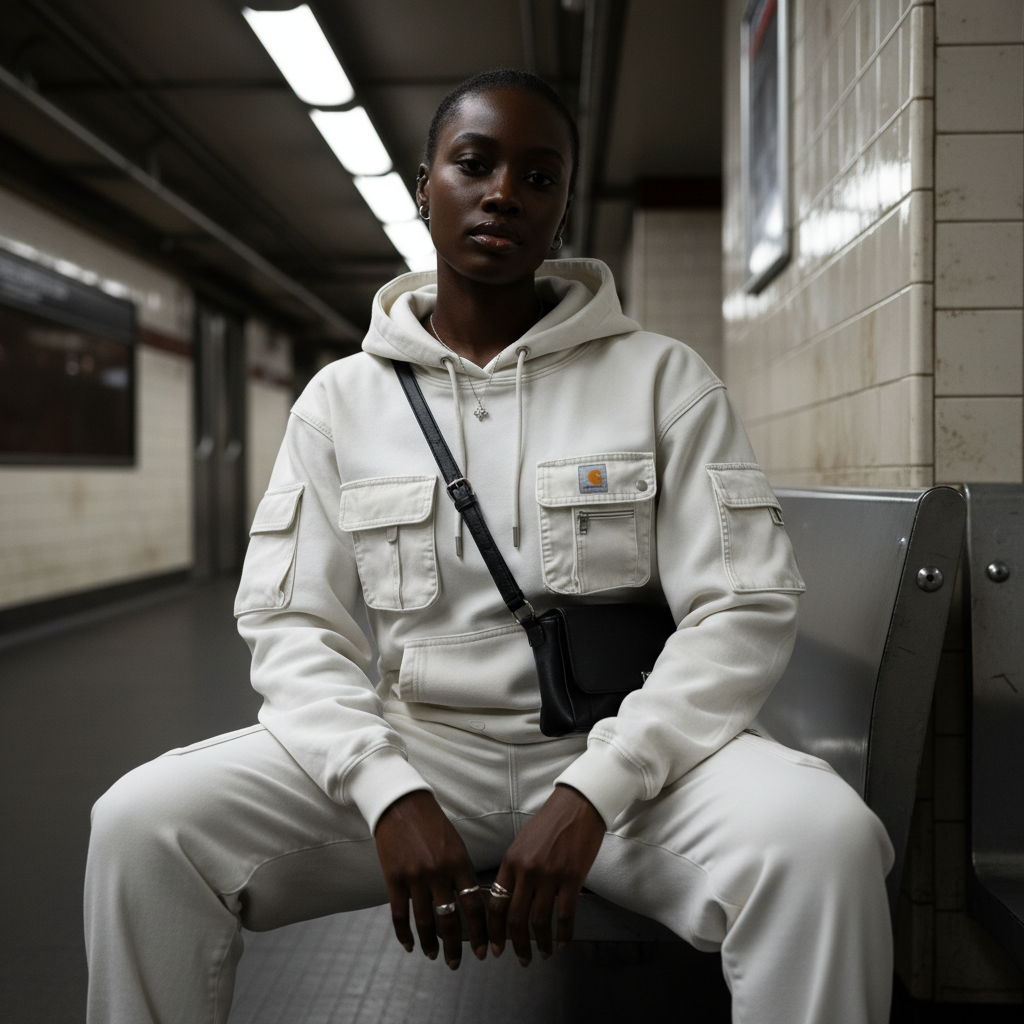 Street Style Multi-functional Multi-pocket Retro Washed Hooded Sweatshirt