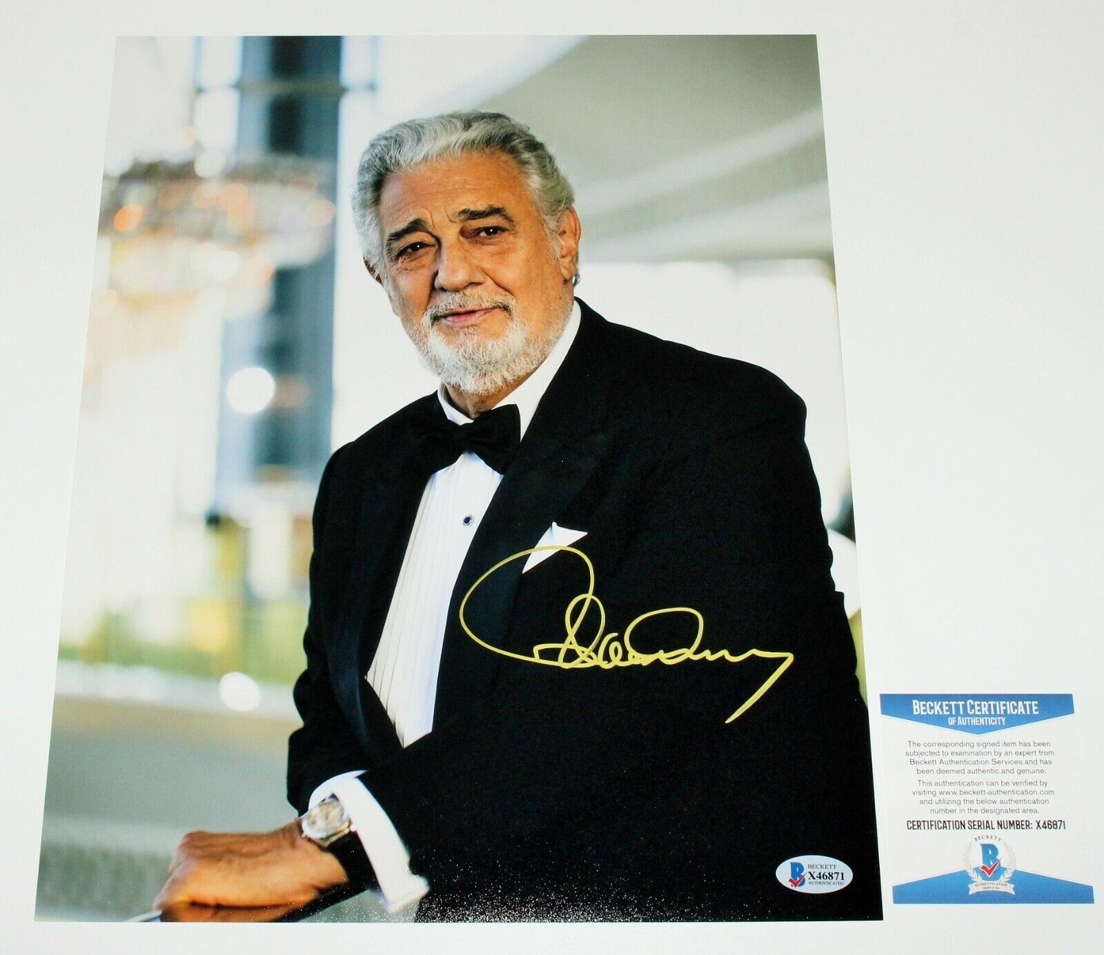 PLACIDO DOMINGO SIGNED 11x14 Photo Poster painting BECKETT COA OPERA SINGER THE THREE TENORS