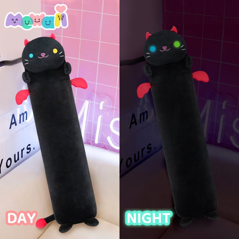 Mewaii® Luminous Devil Kitten Black Stuffed Animal Kawaii Plush Pillow Squishy Toy