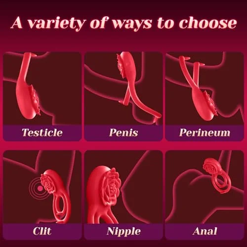 Florion &ndash; Rose Vibrating Delay Cock Ring | Dual Stimulation & Time-controlled Pleasure For Couples