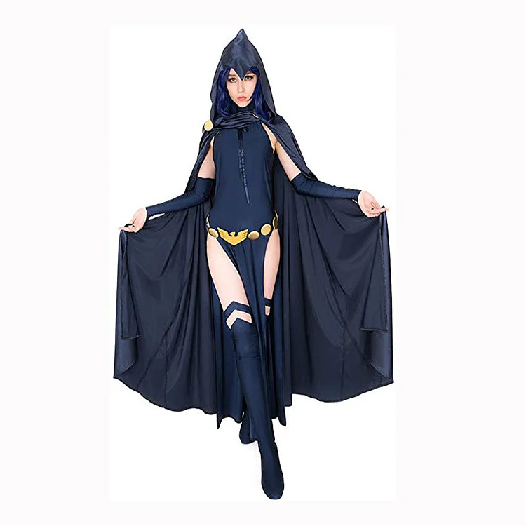 Teens Titans Raven Cloak Halloween Raven Costume-elleschic