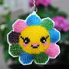 Sunflower Beaded Counted Cross Stitch Ornament Kit Cross Stitch Bead Keychain (B)
