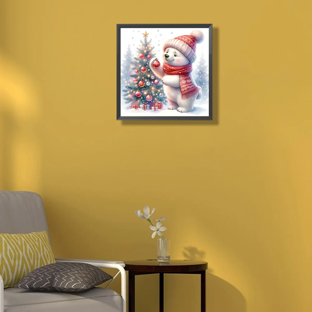 Diamond Painting - Full Square Drill - Christmas Bear(Canvas|30*30cm)