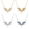 Ogrlica z angelskimi krili, nakit za ženske, veleprodajni obesek, obesek iz zlata, jekla, 4 barve, cirkonska modna ogrlica