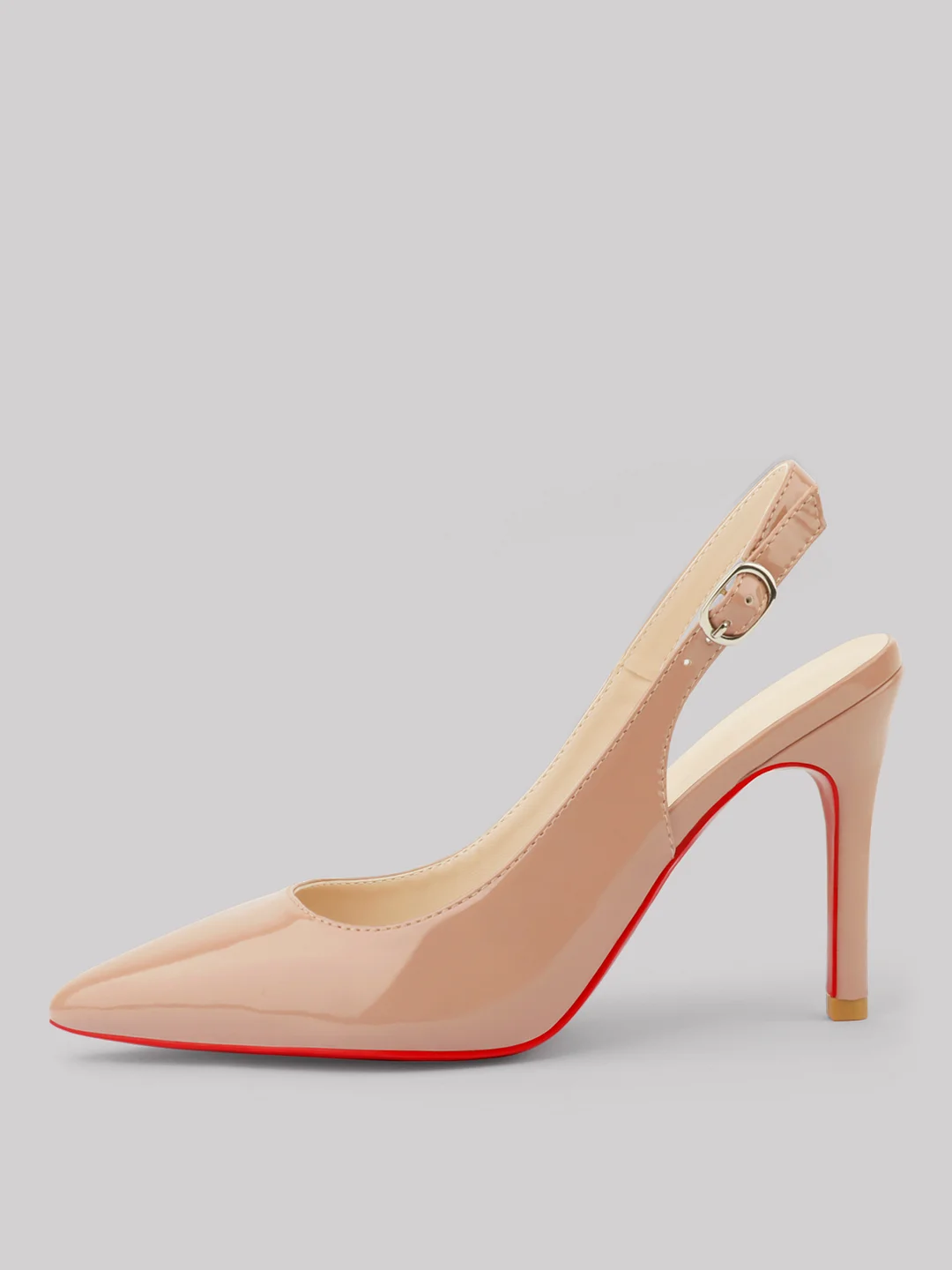 85mm Mid Heels for Women Slingback Pumps Sandals Pointed Toe Pumps Red Bottoms Shoes