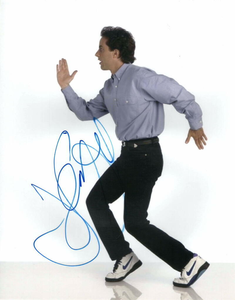 JERRY SEINFELD SIGNED AUTOGRAPH 11X14 Photo Poster painting - CLASSIC FUNNY POSE TELEVISION ICON