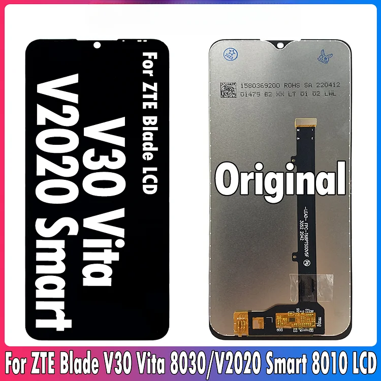 Original 6.82" For ZTE Blade V30 Vita LCD 8030 Display Screen Touch Digitizer Assembly For V2020 Smart 8010 Display Replace