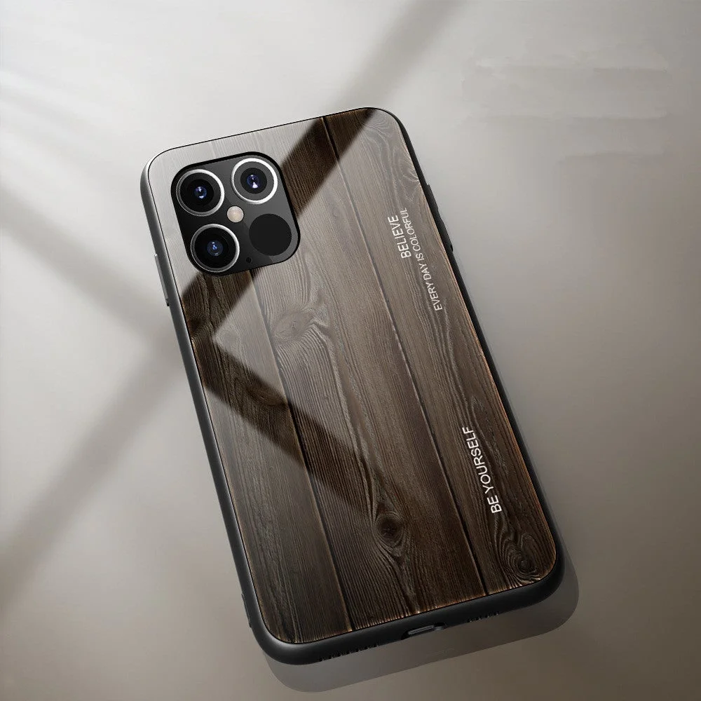 Wood Grain Glass Phone Case