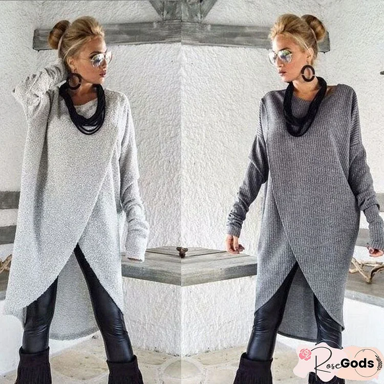 Women Long Sleeve Sweater Ladies Casual Loose Solid O-Neck Jumper Pullover Tops Regular Size Autumn Winter Clothes Cotton Blend