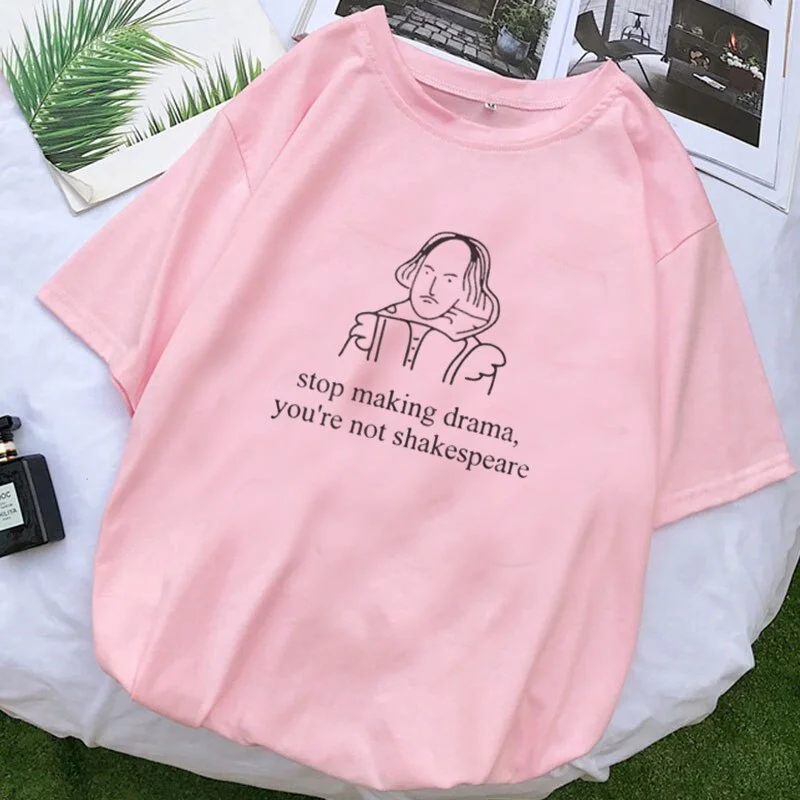 New Harajuku Gothic Female Shakespeare Tshirt Women Summer Fun Letter Print Casual T-shirts Fashion Short-sleeved Tops & Tees