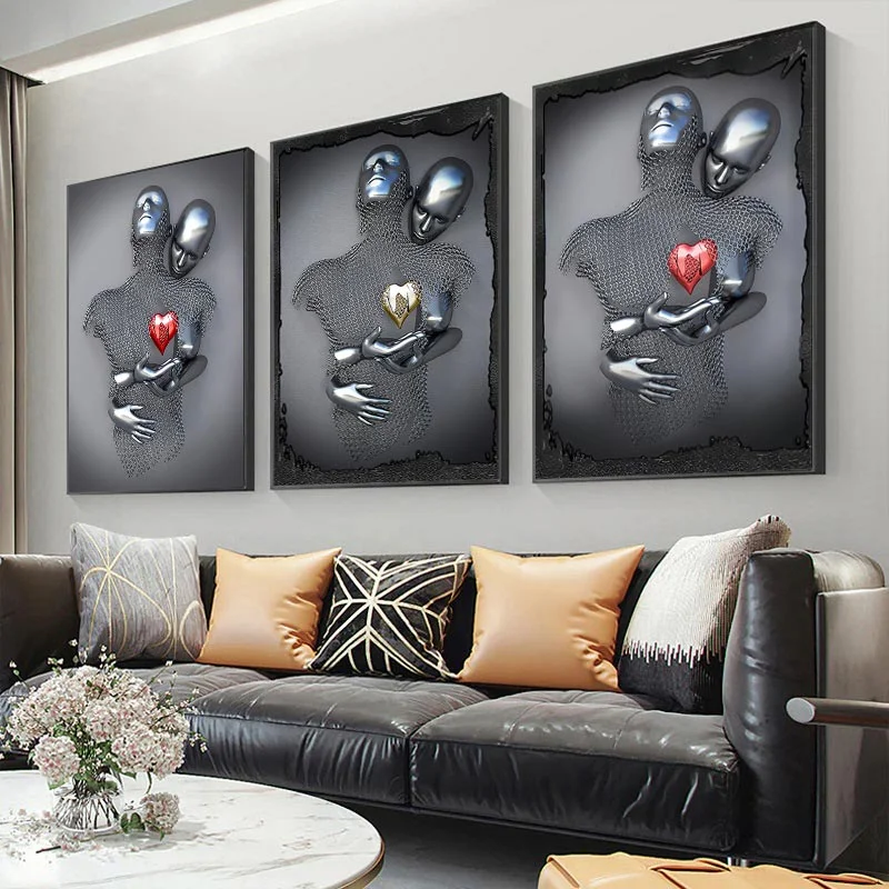 Athvotar Figure Statue Canvas Painting Romantic Abstract Posters Prints Wall Art Pictures Modern Living Room Decorations for Home