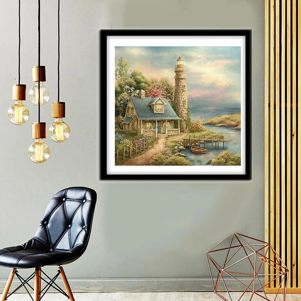 Diamond Painting - Full Round Drill - Lighthouse View(30*30cm)