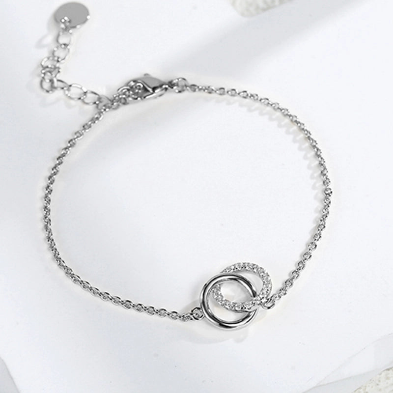 Minimalist Solid Color Copper Inlay Rhinestones Zircon 18k Gold Plated Rose Gold Plated Silver Plated Bracelets