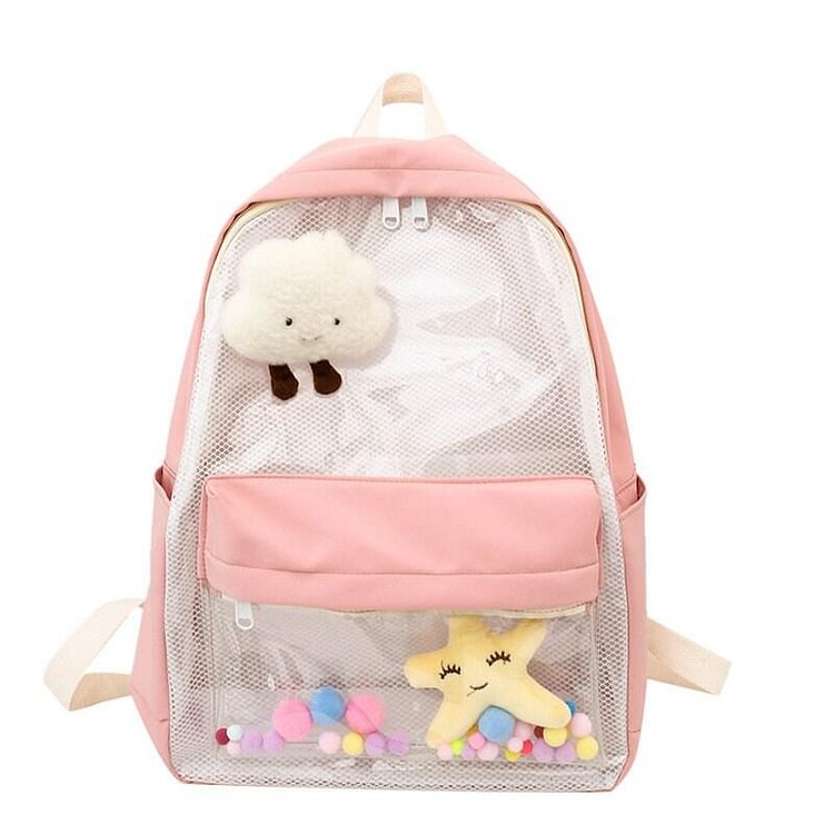 Clear Jelly Backpack Transparent for dolls plushies