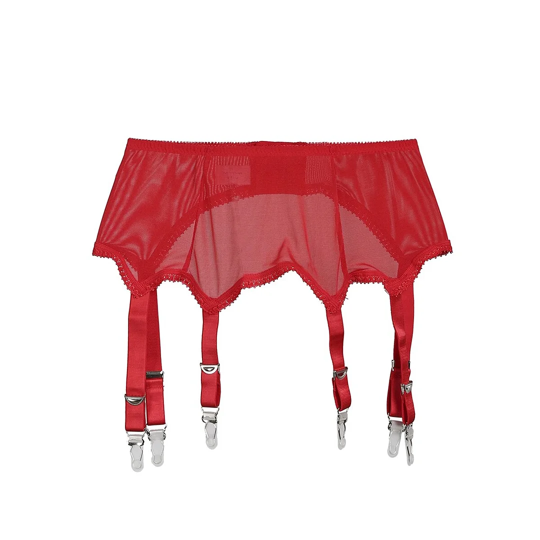 Sexy Women Mesh Garter Belt Stockings 6 Metal Buckles Straps Suspender Elastic Belt Garters Night Club Femme Underwear