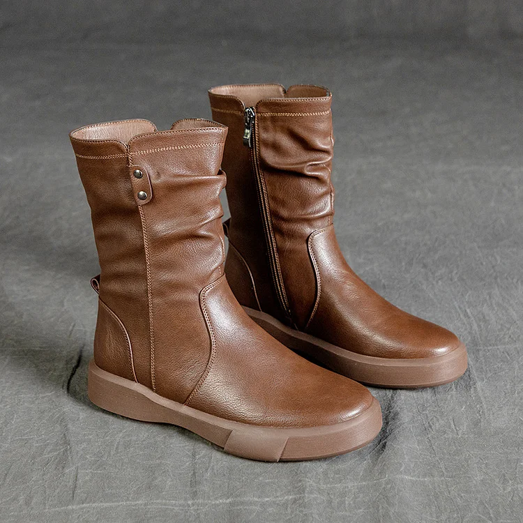 British Style Splicing Thick-Soled Martin Boots