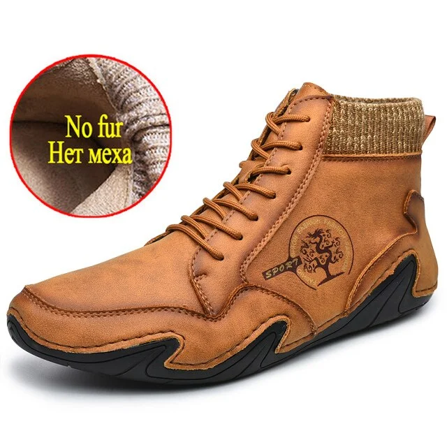 VIP Winter Men's Boots Warm Fur Men's Snow Boots Waterproof Mens Western Ankle Boots Suede Men Motorcycle Boots Cowboy Botas