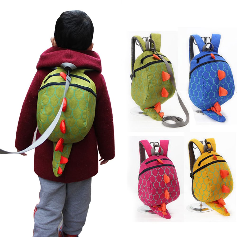 Toddler Kids Child Dinosaur Canvas Backpack Schoolbag Shoulder Bag-Pajamasbuy