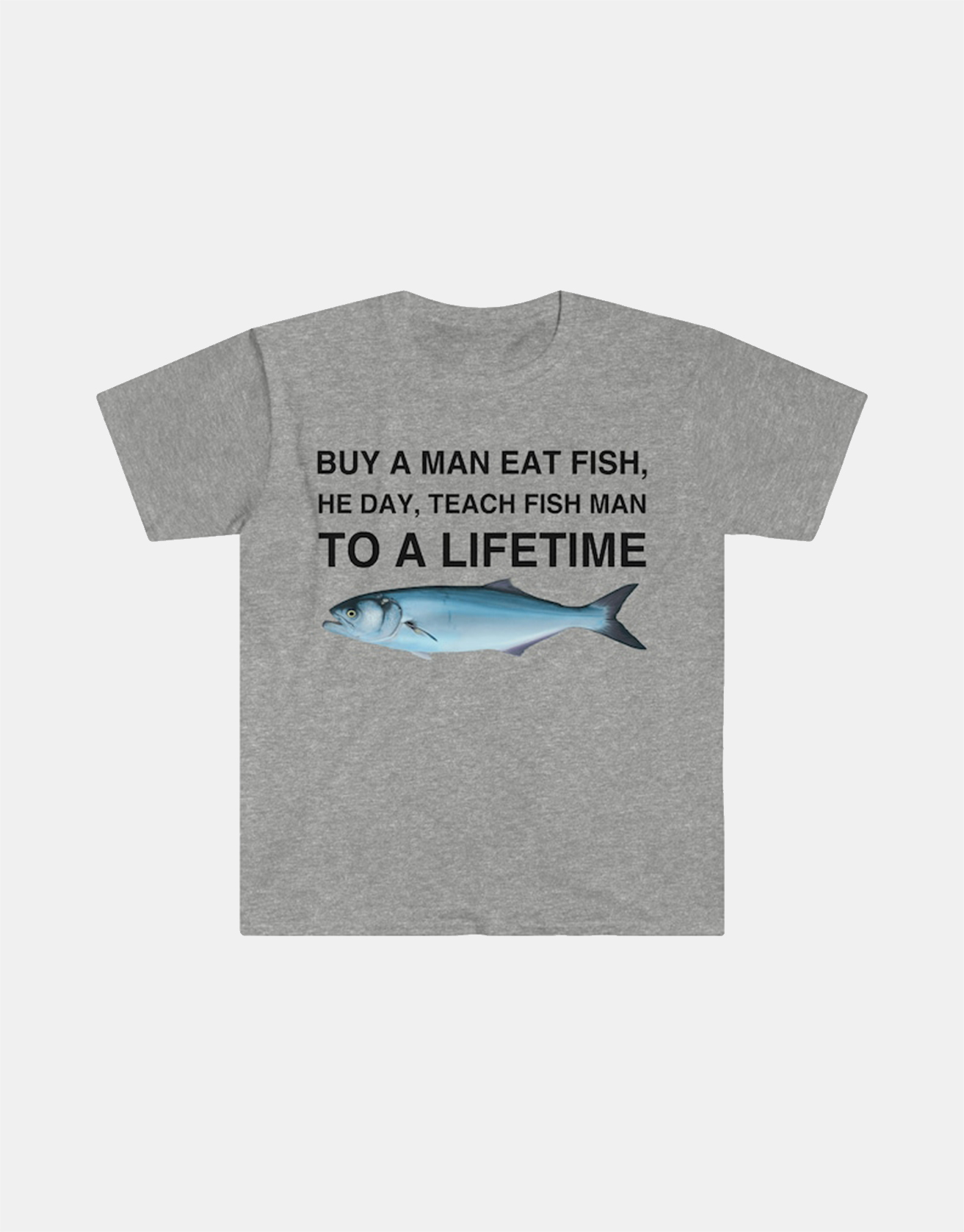 Buy A Man Eat Fish, He Day, Teach Fish Tshirt / TECHWEAR CLUB / Techwear