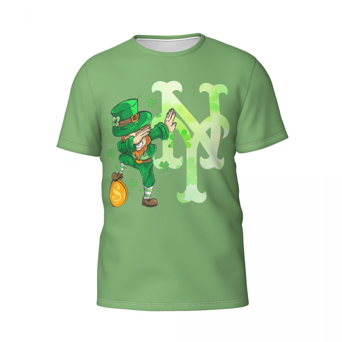 New York Mets St Patrick's Day Dabbing Leprechaun Men's Short Sleeve Shirt