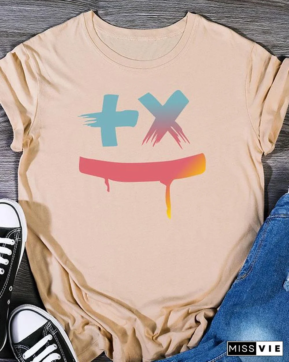 Women's Print Short Sleeve Daily T Shirt