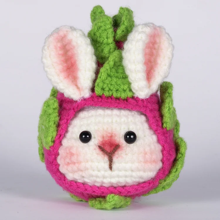YarnSet - Crochet Kit For Beginners - Dragon Fruit Bunny Headgear