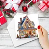 (US Only)6PCS DIY Diamond Art Greeting Cards Xmas House Congratulations Thank You Cards