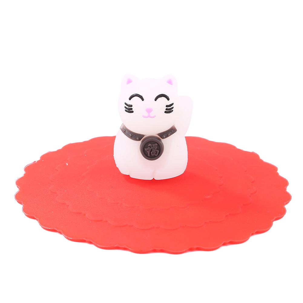 

Transparent Red Cherry Silicone Cup Cover Leakproof Reusable Cartoon Lid, 501 Original