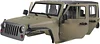 AMK 1/10 RC Crawler Body 313mm 4 Door Wheelbase Jeep Wrangler JK Rubicon Body for 1/10 Scale RC Body Jeep Shell Hard Body Shell Kit Axial SCX10 90046 90047 RGT EX86100(Army Green)