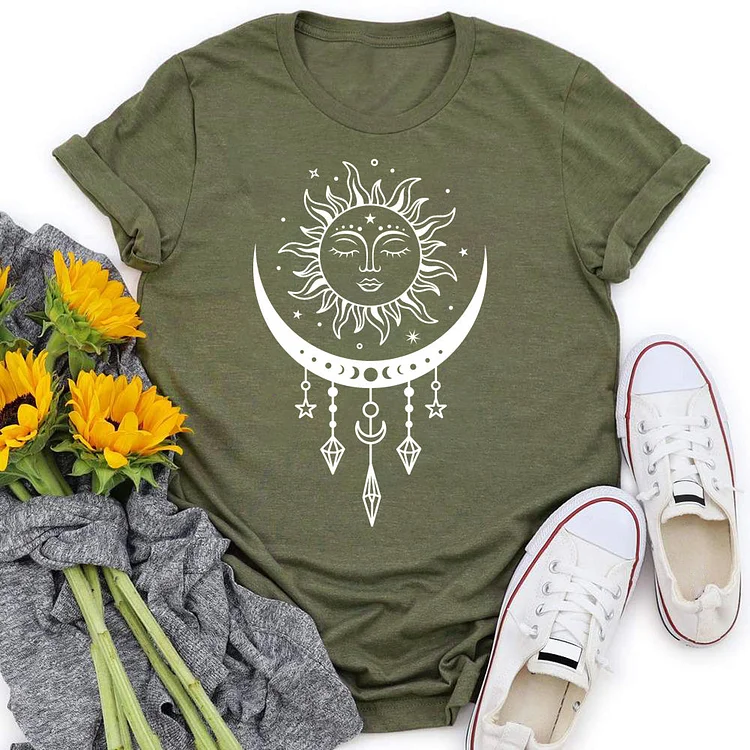 Witchy magic moon  Sun and moon T-shirt Tee -05327#537777