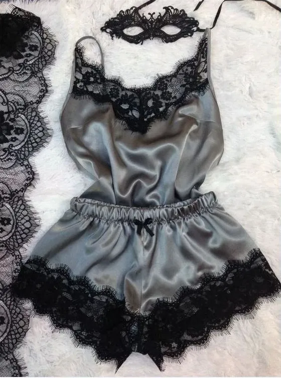 Churchf Exploding Pajamas Simulation Silk Pyjamas Large-Size Home Underwear Pajamas Skirt Ebay1090