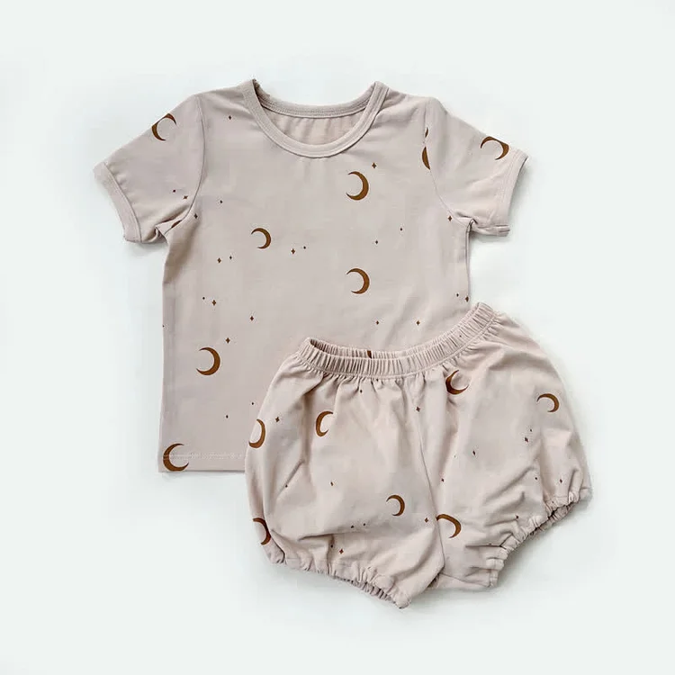 Toddler Moon Crew Neck Pajamas Set