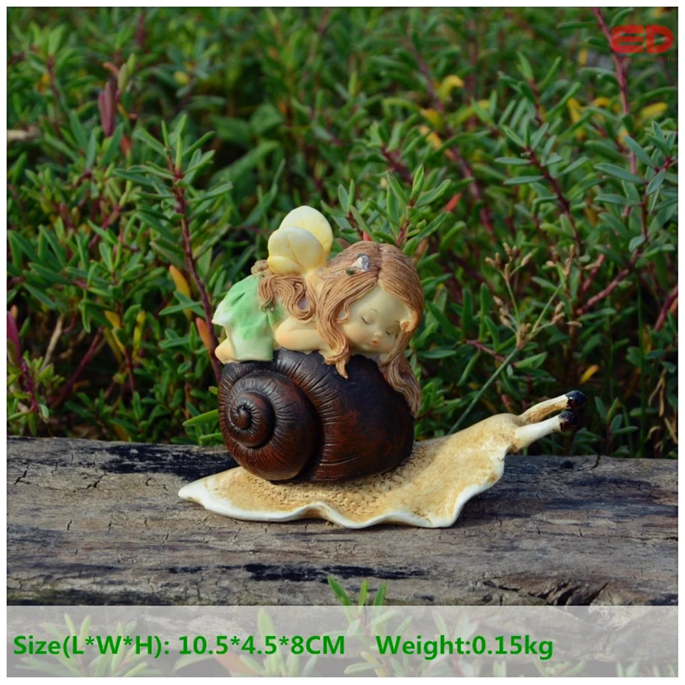 Everyday Collection New Year home decoration Resin cute angel snail figurines fairy garden wedding decoration birthday gifts