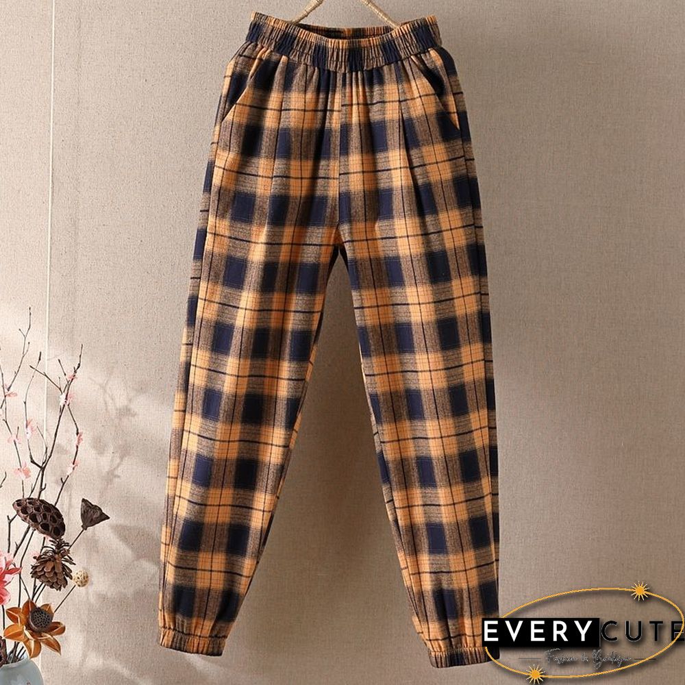 Spring Summer Womens Trousers Casual Loose Oversized Elastic Waist Pants Capris Vintage