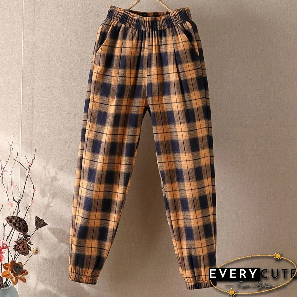 Spring Summer Womens Trousers Casual Loose Oversized Elastic Waist Pants Capris Vintage
