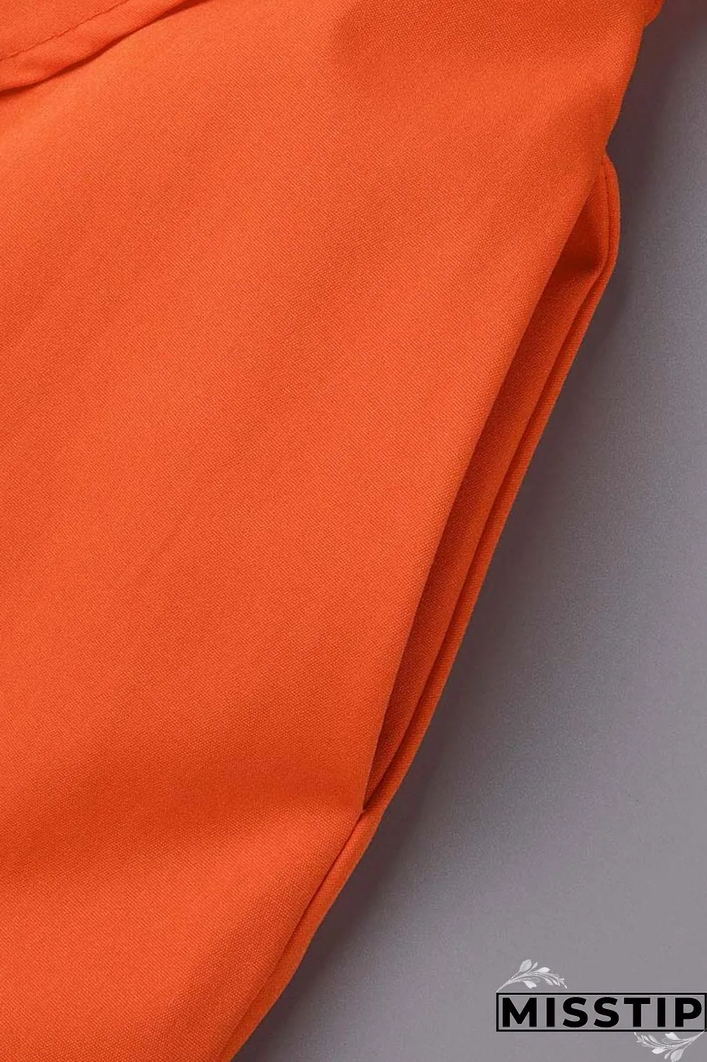 Orange Casual Solid Backless Slit Off the Shoulder Short Sleeve Dress Dresses