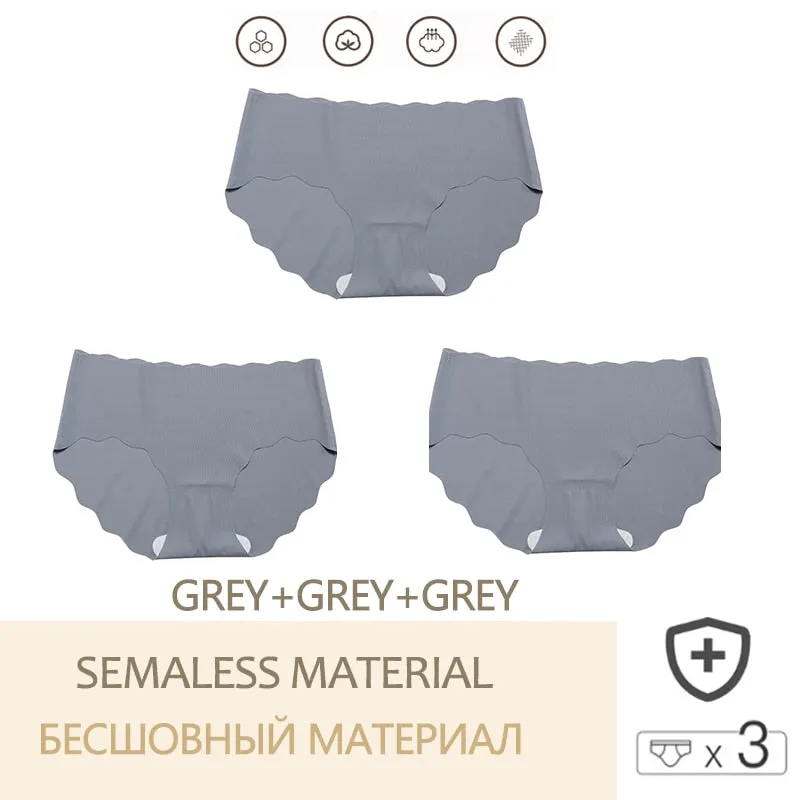 3PCS/Set Seamless Women's Pantys  Low Waisted Soft Underpants For GirlsLingerie Sexy Intimates Woman Comfortable Briefs M-XL